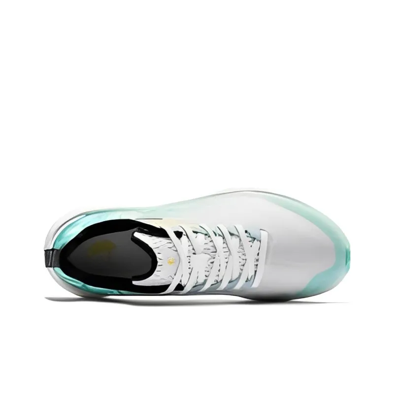QIAODAN Cushioning Lightweight Running Shoes Men's White Green-3