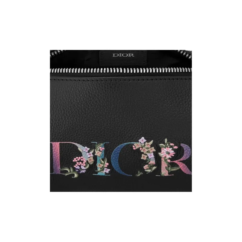DIOR Grained Calfskin Wheeled Bucket Bag Shoulder Bag Crossbody Bag Mini Men's Black-3