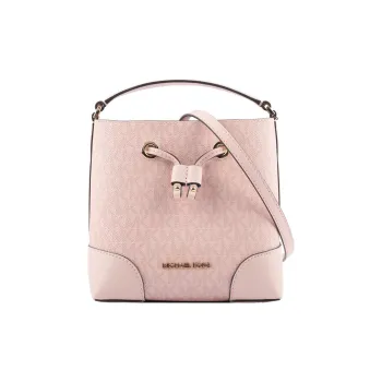 MICHAEL KORS Mercer Coated Canvas With Leather Bucket Bag, Handbag, Shoulder Bag, Crossbody Bag Small Size Women's Pink