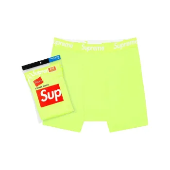 Supreme Hanes Boxer Briefs 2 Pack Fluorescent Yellow