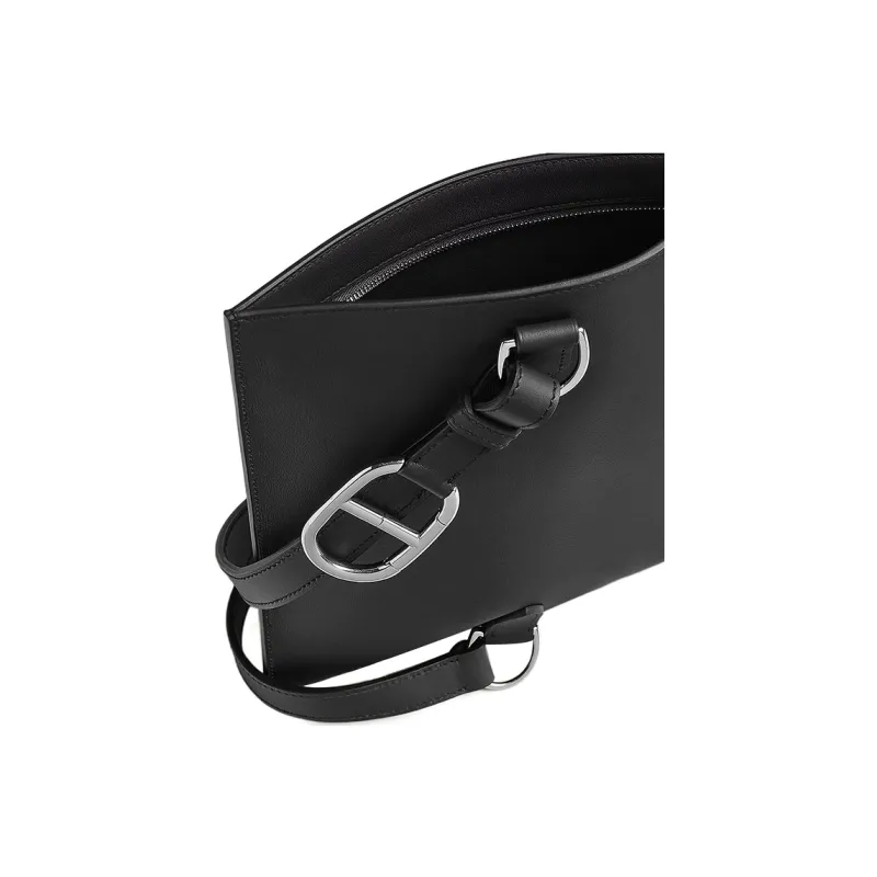 HERMES Swift Calfskin Wallet Men's Adjustable Shoulder Straps Large Central Pocket-3