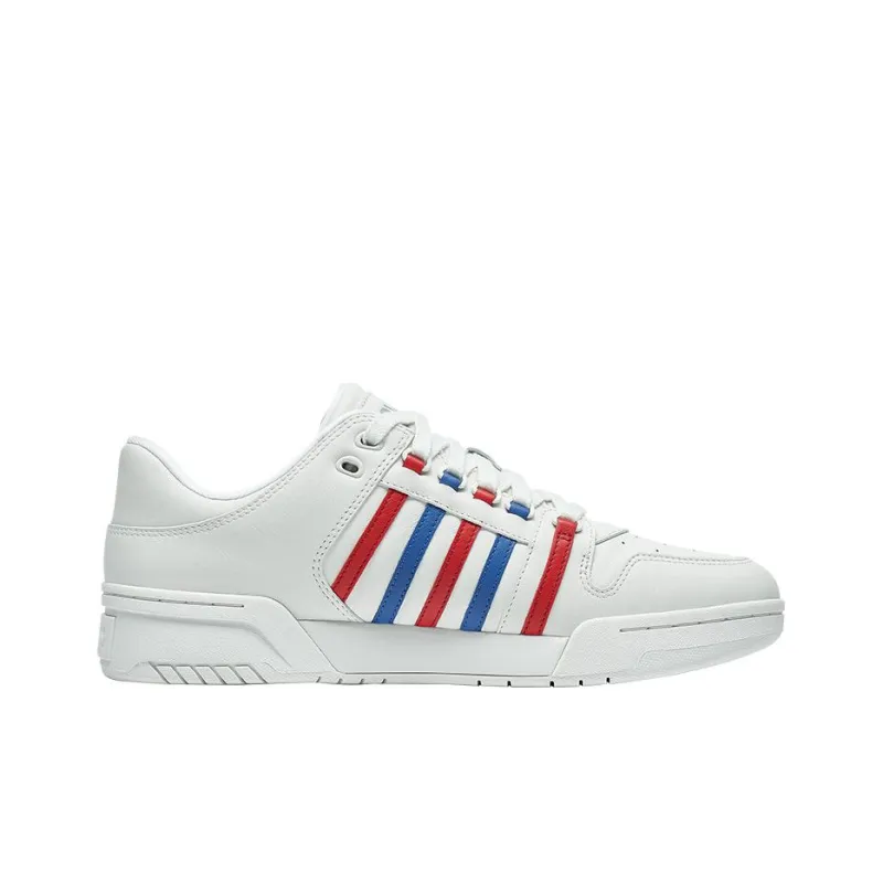 KSWISS Anti Slip Wear Resistant Low Top Skateboard Shoes White Blue Red-1