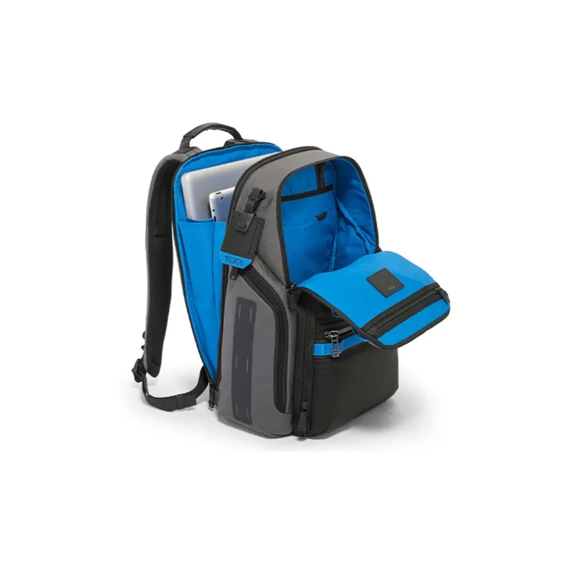 TUMI Alpha Bravo Nylon Backpack Unisex Gray & Blue-3