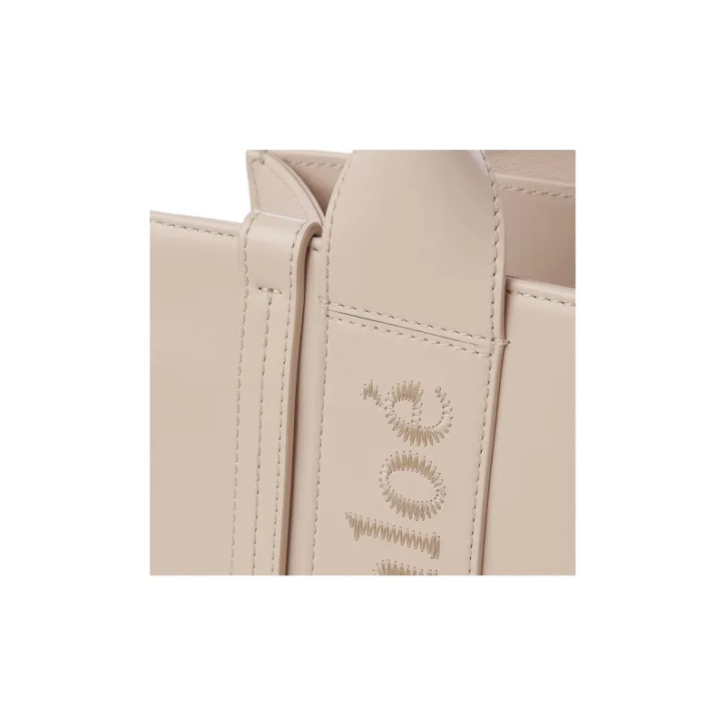 Chloe Woody Smooth Calf Leather Shoulder Bag, Crossbody Bag, Handbag Trumpets Women's Pink-3