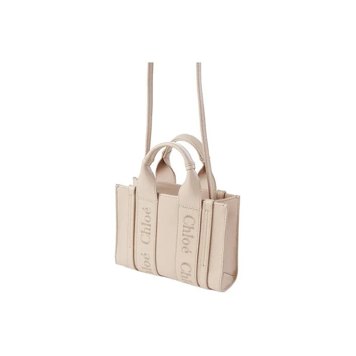 Chloe Woody Smooth Calf Leather Shoulder Bag, Crossbody Bag, Handbag Mini Women's Pink-1