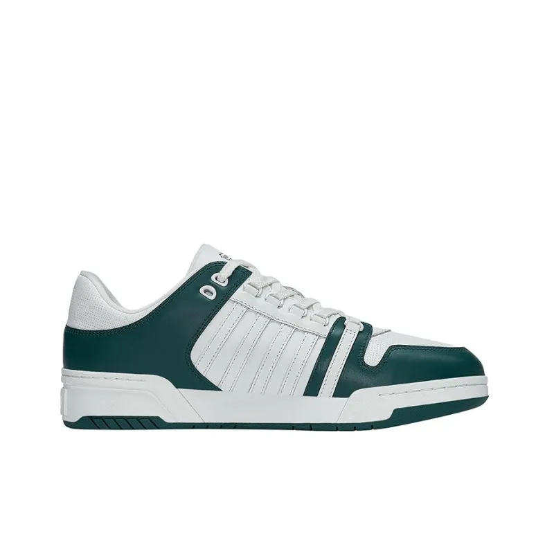 KSWISS Anti Slip Wear Resistant Low Top Skateboard Shoes White Green-1
