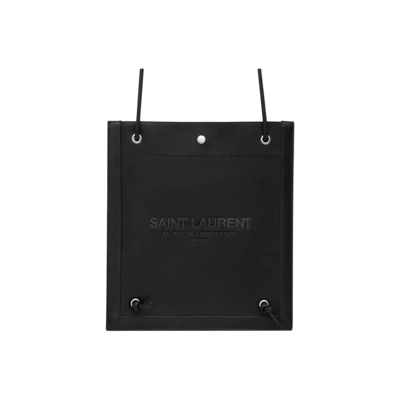 SAINT LAURENT Calfskin Shoulder Bag Crossbody Bag Men's Black-0