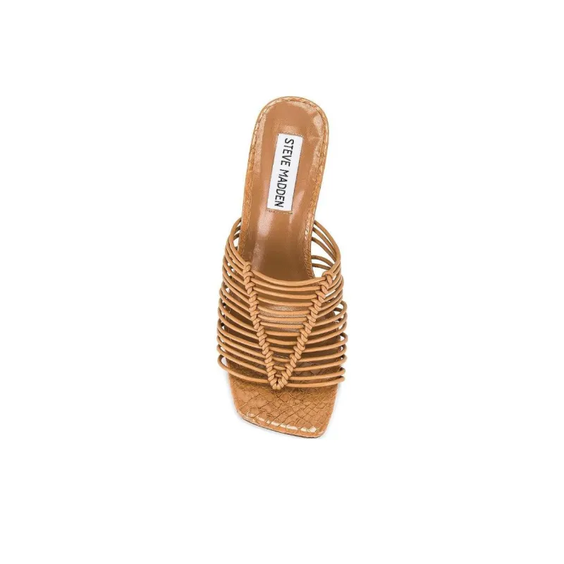 STEVE MADDEN Slide Slippers Women's Brown Yellow-3