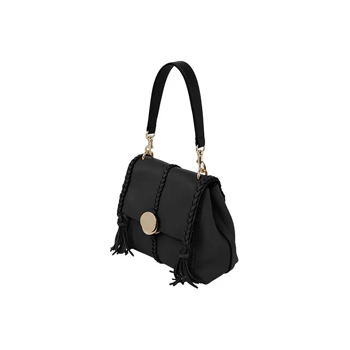 Chloe Soft Grained Calfskin Crossbody One Shoulder Handbags Small Size Women's Black-1
