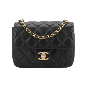 CHANEL 22K Autumn And Winter Lambskin Flap Bag, Crossbody Bag, Shoulder Bag Women's Black