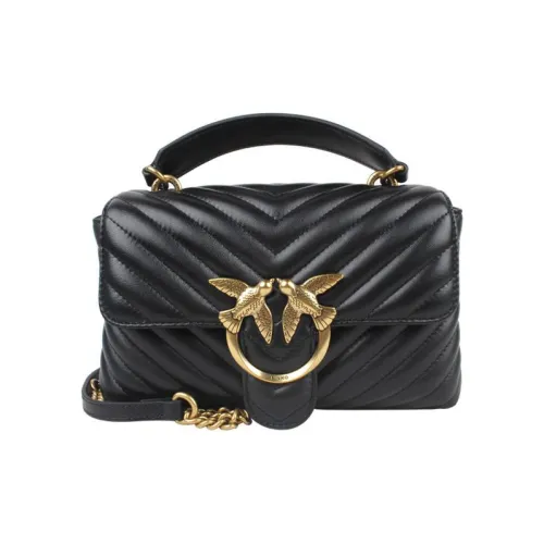 PINKO Puff Cow Leather Pillow Bag, Handbag, Shoulder Bag, Crossbody Bag Regular Women's Black