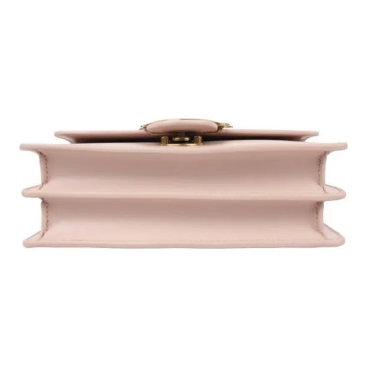 PINKO Cow Leather Shoulder Bag, Crossbody Bag Women's Pink-5