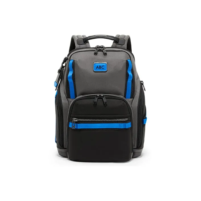 TUMI Alpha Bravo Nylon Backpack Unisex Gray & Blue-0
