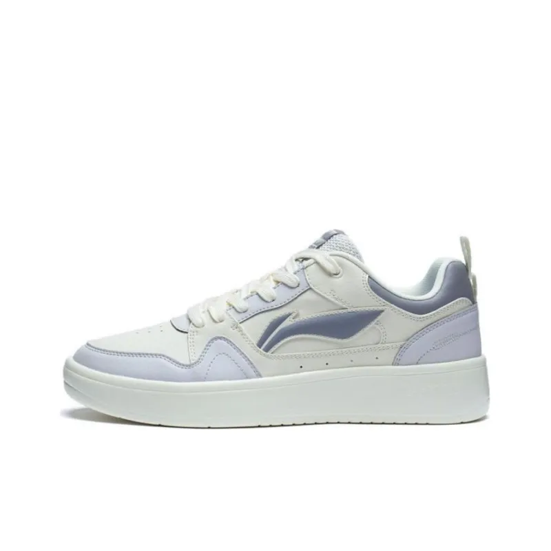 LiNing Line 2.0 At The Beginning Durable Breathable Low Top Skateboard Shoes Men's White Gray-0