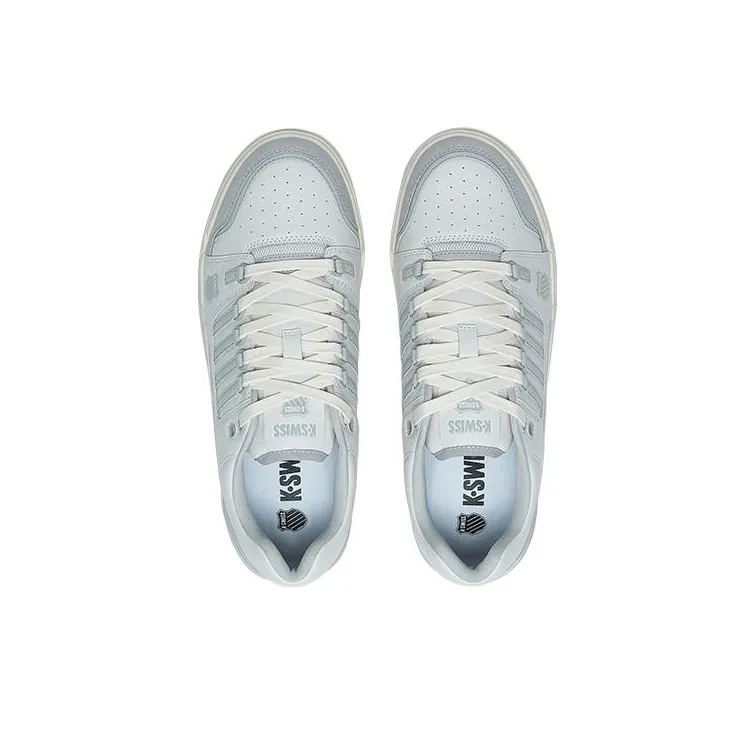 KSWISS Oxford Slip Resistant, Abrasion Resistant, Lightweight Low Top Skateboard Shoes White Gray-3