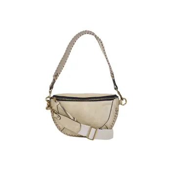 ISABEL MARANT Suede Patchwork Crossbody Bag, Shoulder Bag Regular Women's Beige