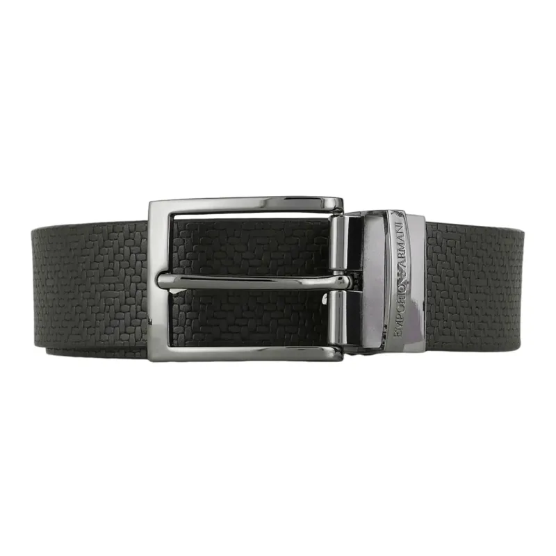 EMPORIO ARMANI Cow Leather Leather Belts Men's Width  3.5cm-0