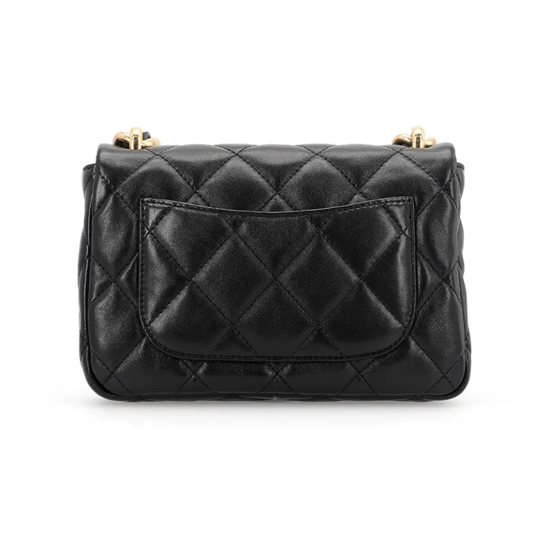 CHANEL 23P SS Lambskin Shoulder Bag, Handbag, Shoulder Bag Women's Black-3