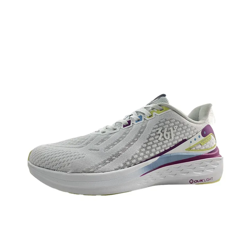 361° Anti Slip Wear Resistant Low Top Running Shoes Women's White Blue-2