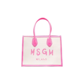 MSGM Cotton Tote Bag Shopping Bag Shoulder Bag Handbag Kids' Pink