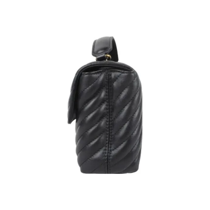 PINKO Puff Cow Leather Pillow Bag, Handbag, Shoulder Bag, Crossbody Bag Regular Women's Black-3