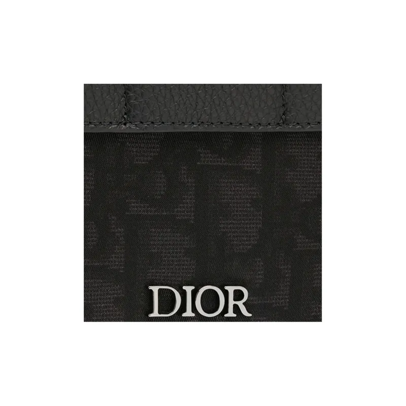 DIOR Cow Leather Shoulder Bag Crossbody Bag Fanny Pack Men's Black-4