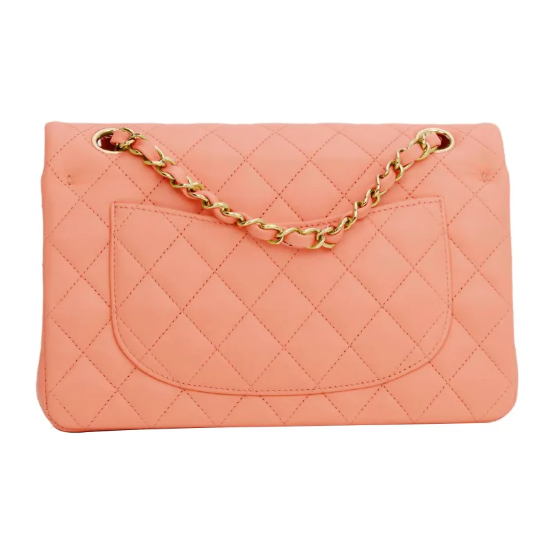 CHANEL Classic Flap CF Classic Calfskin Gold Metal Flap Bag, Shoulder Bag, Crossbody Bag Women's Light Orange-2