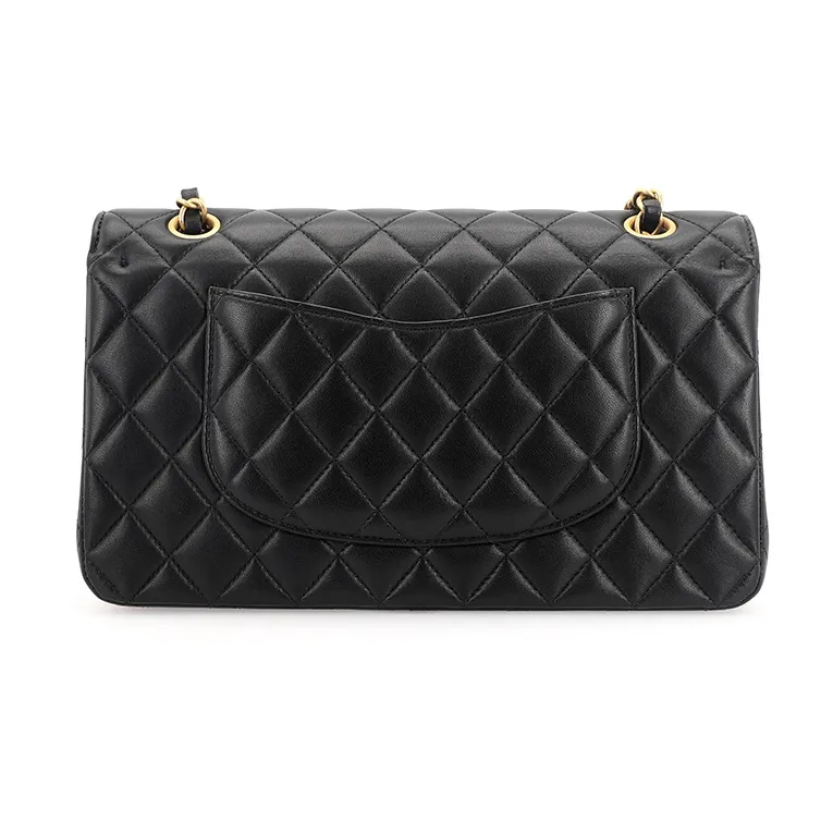 CHANEL Classic Flap CF Lambskin Badge Bag, Shoulder Bag, Crossbody Bag Women's Black-2