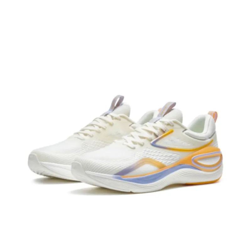XTEP Cloud Wings Cushioning Anti Slip And Wear Resistant Low Top Running Shoes Men's White Purple Orange-1