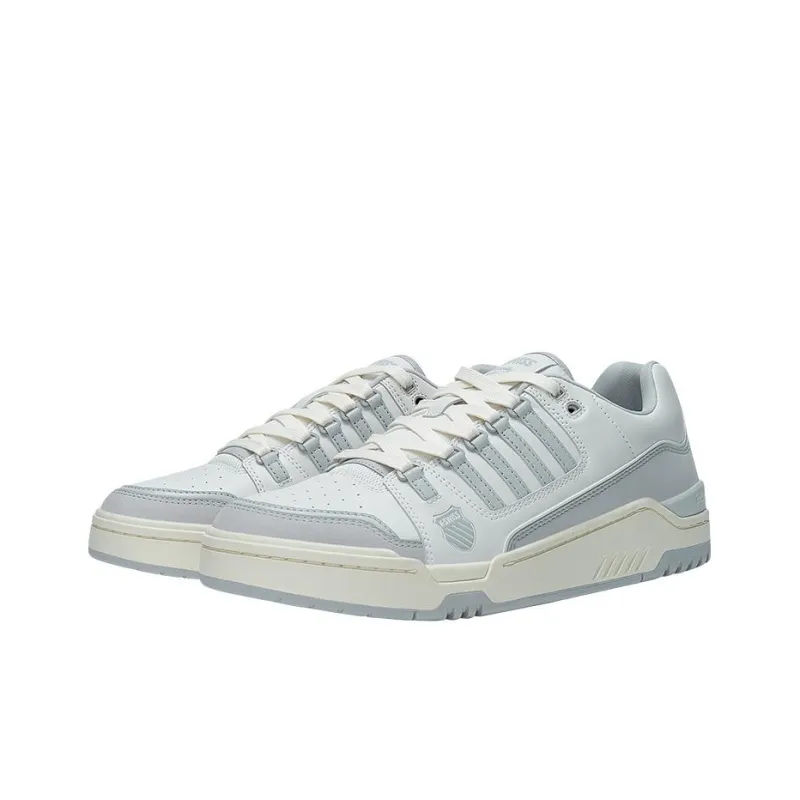 KSWISS Oxford Slip Resistant, Abrasion Resistant, Lightweight Low Top Skateboard Shoes White Gray-2