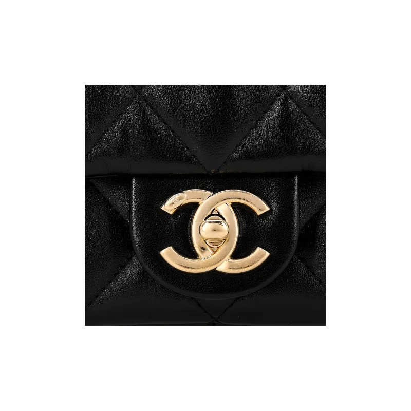 CHANEL 23P SS Lambskin Shoulder Bag, Handbag, Shoulder Bag Women's Black-5