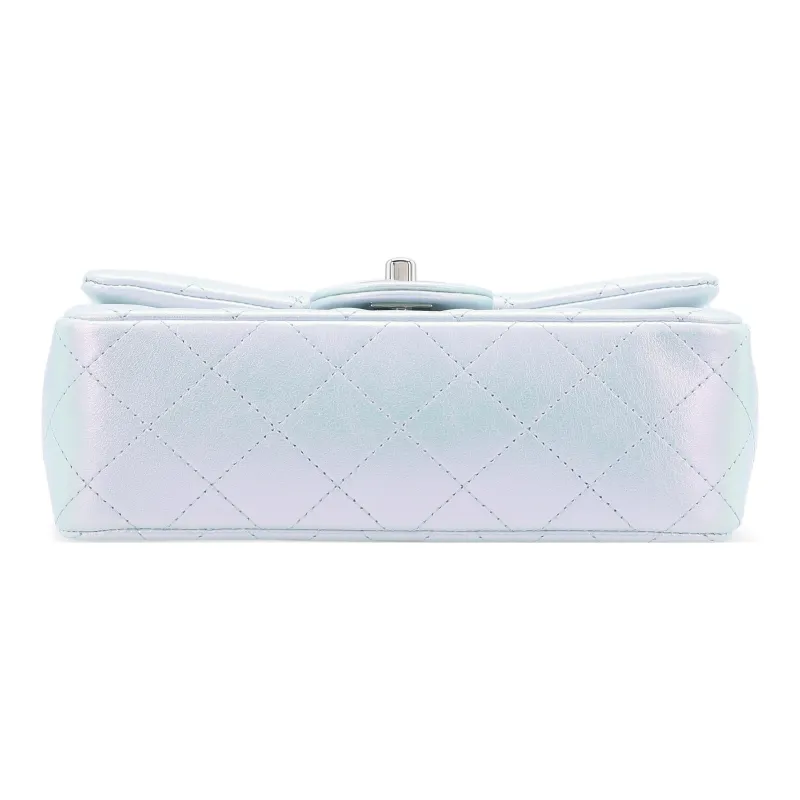 CHANEL Calfskin Shoulder Bag, Crossbody Bag Mini Women's Iridescent Blue-3