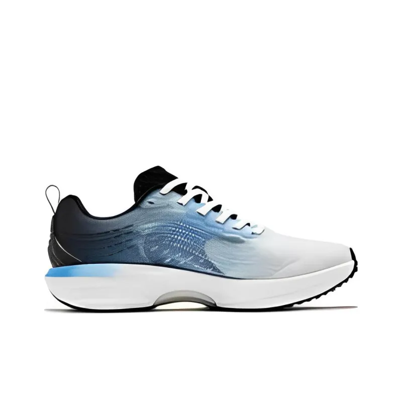 QIAODAN Cushioning Lightweight Low Top Running Shoes Men's Black Blue-1