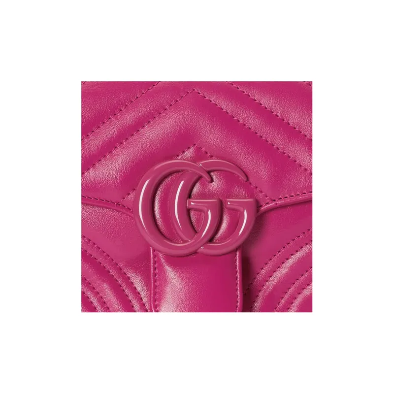 GUCCI GG Marmont Nylon Messenger Bag Shoulder Bag Crossbody Bag Handbag Mini Women's Fuchsia-8