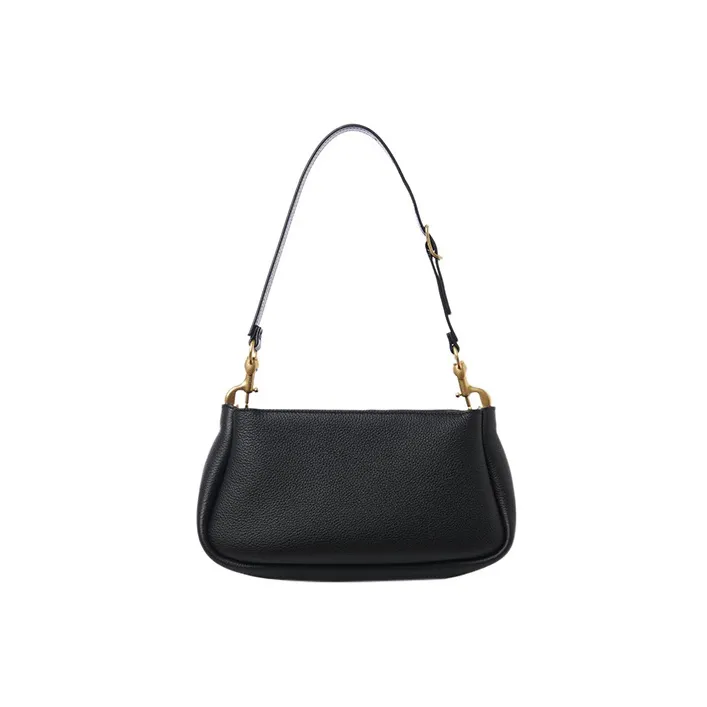 Chloe Marcie Grained Calfskin One Shoulder Portable Clutch Small Size Women's Black-2