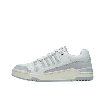 KSWISS Oxford Slip Resistant, Abrasion Resistant, Lightweight Low Top Skateboard Shoes White Gray