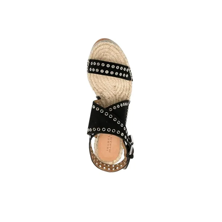 ISABEL MARANT 80mm Platform Wedge Sandals-4