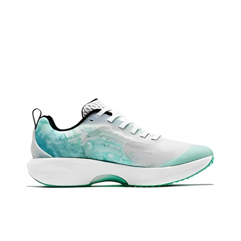 QIAODAN Cushioning Lightweight Running Shoes Men's White Green-1