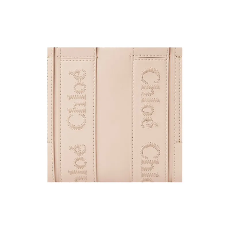 Chloe Woody Smooth Calf Leather Shoulder Bag, Crossbody Bag, Handbag Mini Women's Pink-4