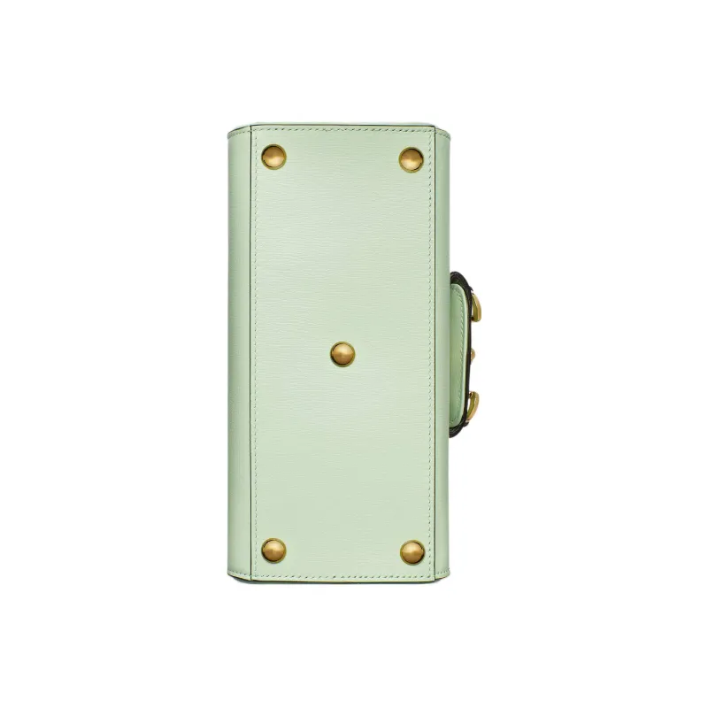 GUCCI Horsebit 1955 Leather Shoulder Bag Crossbody Bag Handbag Mini Women's Light Green-7