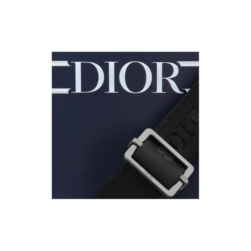 DIOR Calfskin Shoulder Bag Men's Navy-4