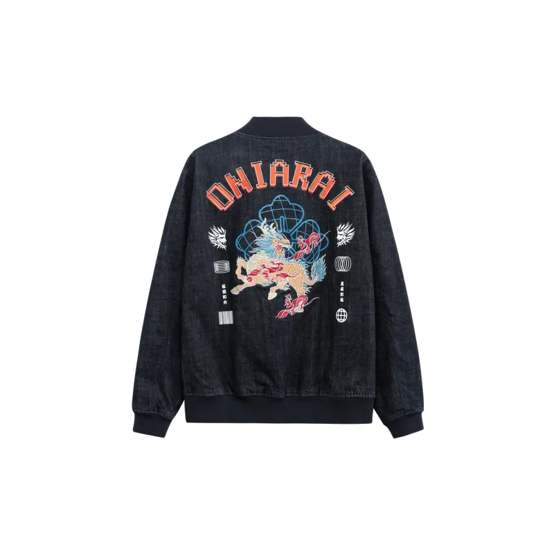 ONIARAI Denim Jackets Men Navy Blue-1