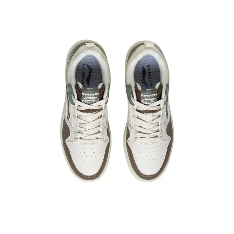 LiNing Line 2.0 At The Beginning Abrasion Resistant Breathable Low Top Skateboard Shoes Men's White Umber-3