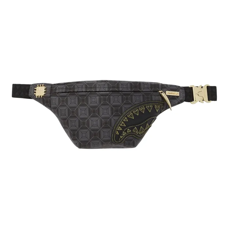 SPRAYGROUND PVC Crossbody Bag Casual Fanny Pack Small Size Unisex Black-0