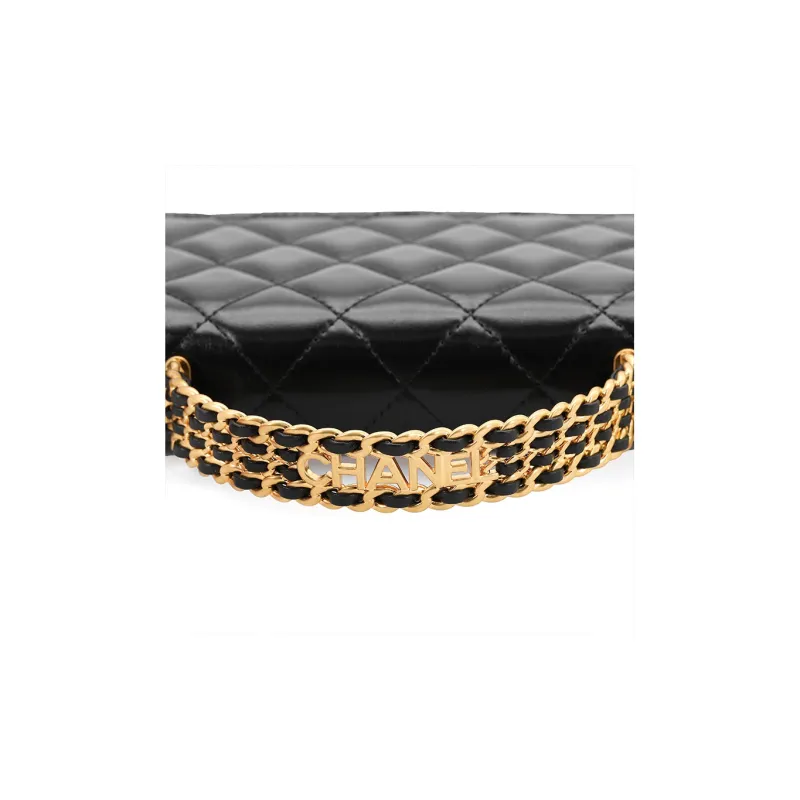 CHANEL Leather Chain Bag, Handbag, Shoulder Bag, Crossbody Bag Women's Black-4