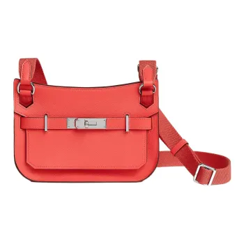 HERMES Jypsiere Evercolor Calfskin Shoulder Bag Crossbody Bag Mini Women's Texas Pink