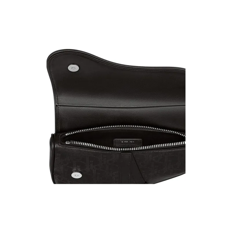 DIOR Saddle Cow Leather Saddle Bag Shoulder Bag Fanny Pack Sling Bag Crossbody Bag Mini Men's Black-3