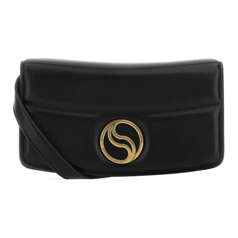 Stella McCartney S Wave Logo Plaque Padded Wallet On Strap-0