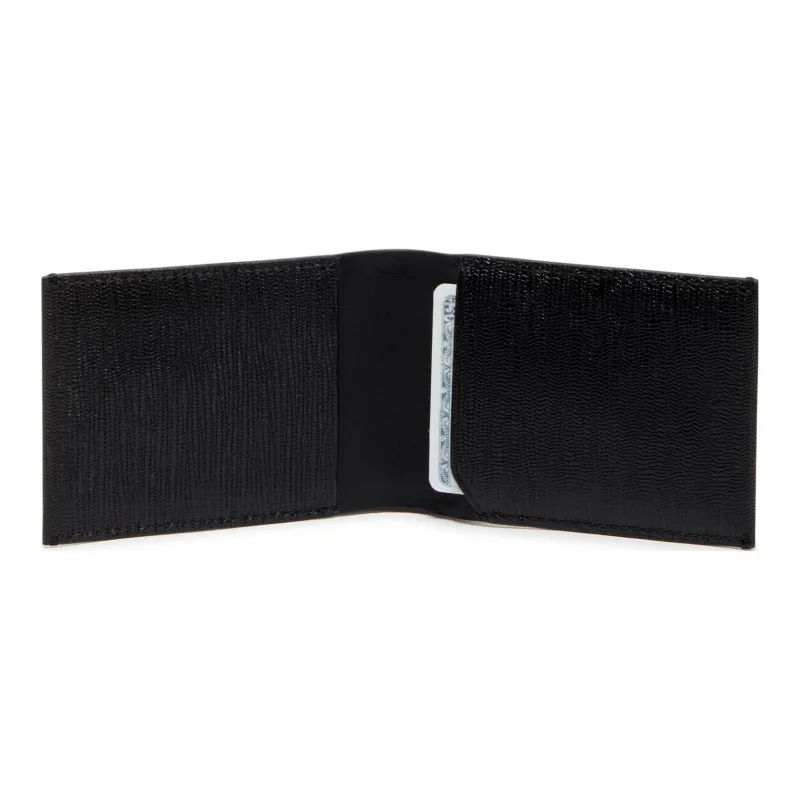 TUMI Leather Business Card Holder Unisex Black-2