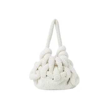 Chloe Knitted Fabric Hobo Bag Handbag Shoulder Bag Women's White